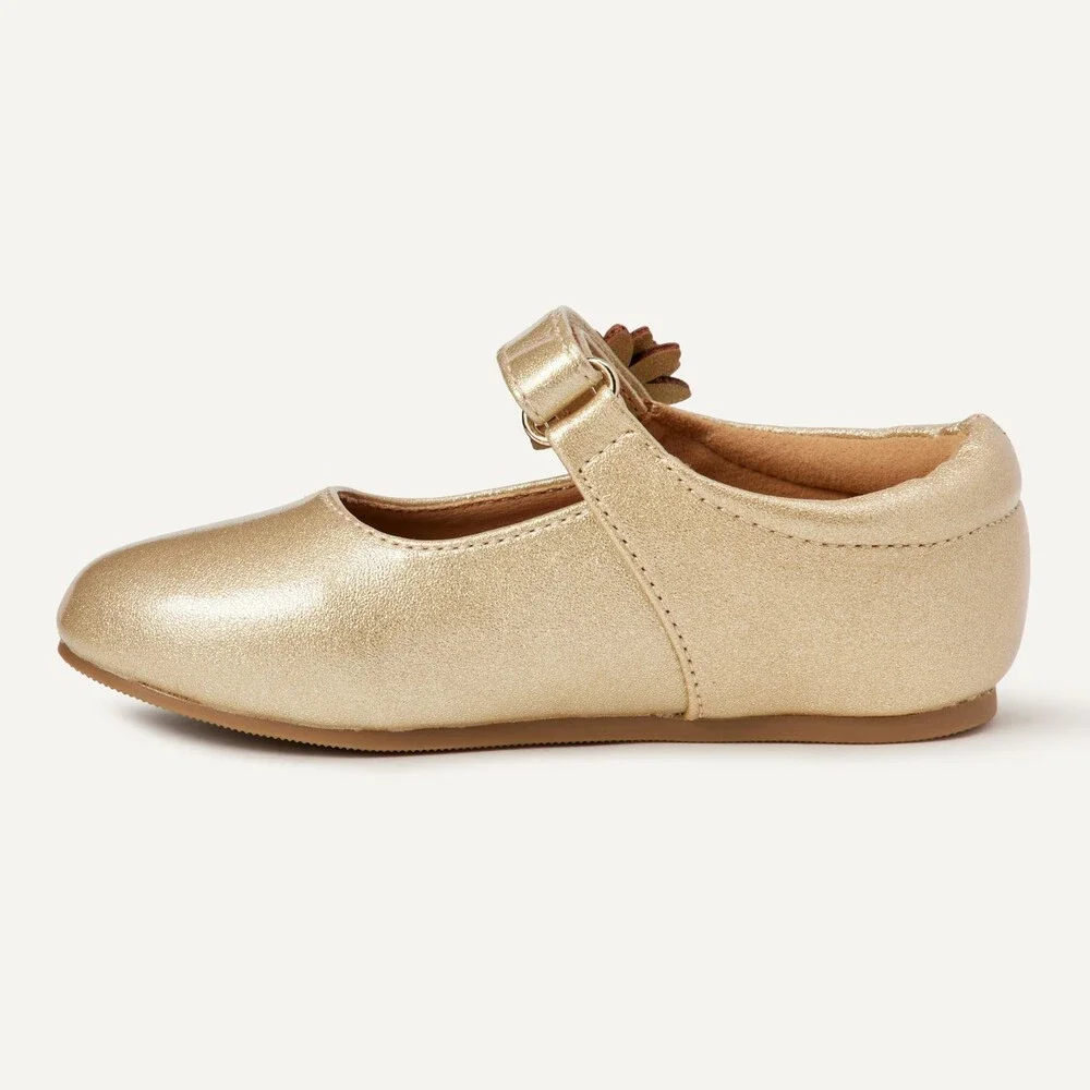 Amazon Essentials Girls Mary Jane Flats Glitter Gold 1 Little Kid